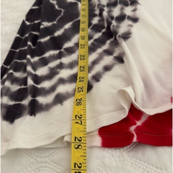 Cable and Gauge Scoop-neck T-shirt strap across back Red/white & blue TIE DYE M - Picture 6 of 10